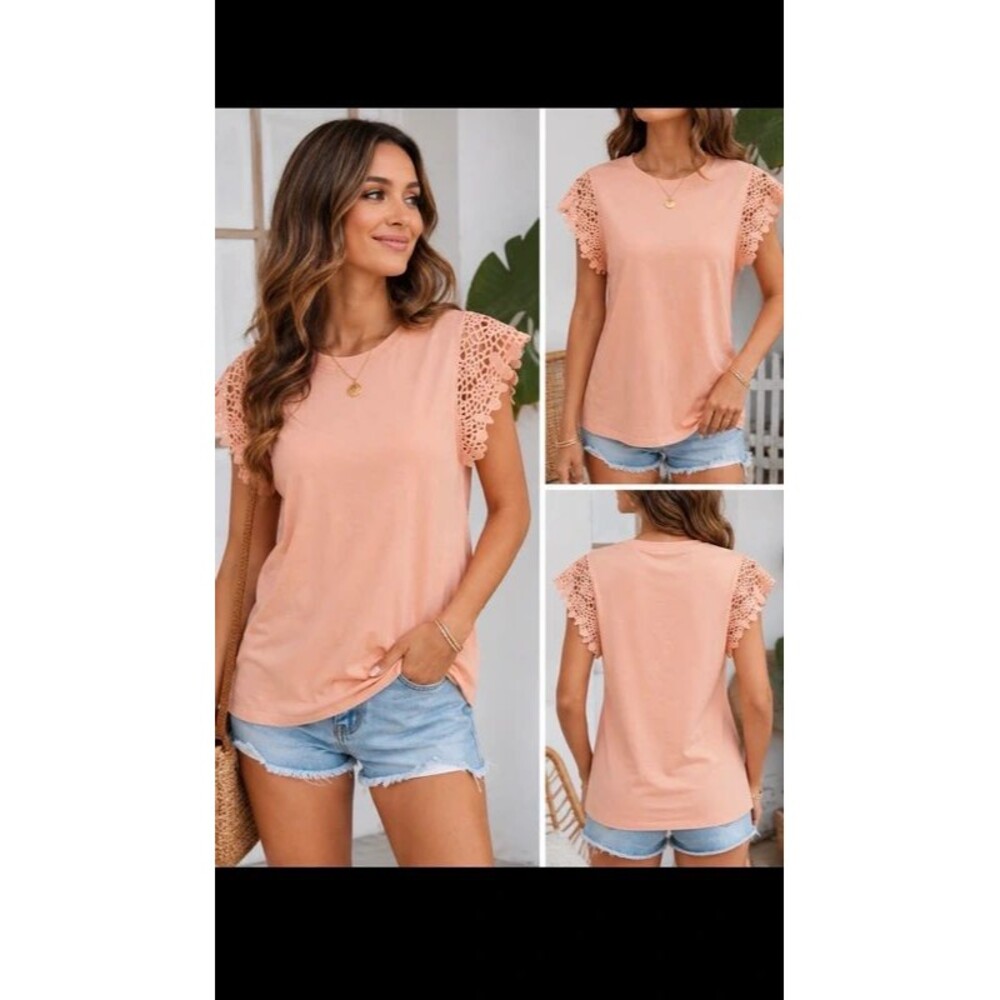 C & C Lace Trim Blouse - Ret $48